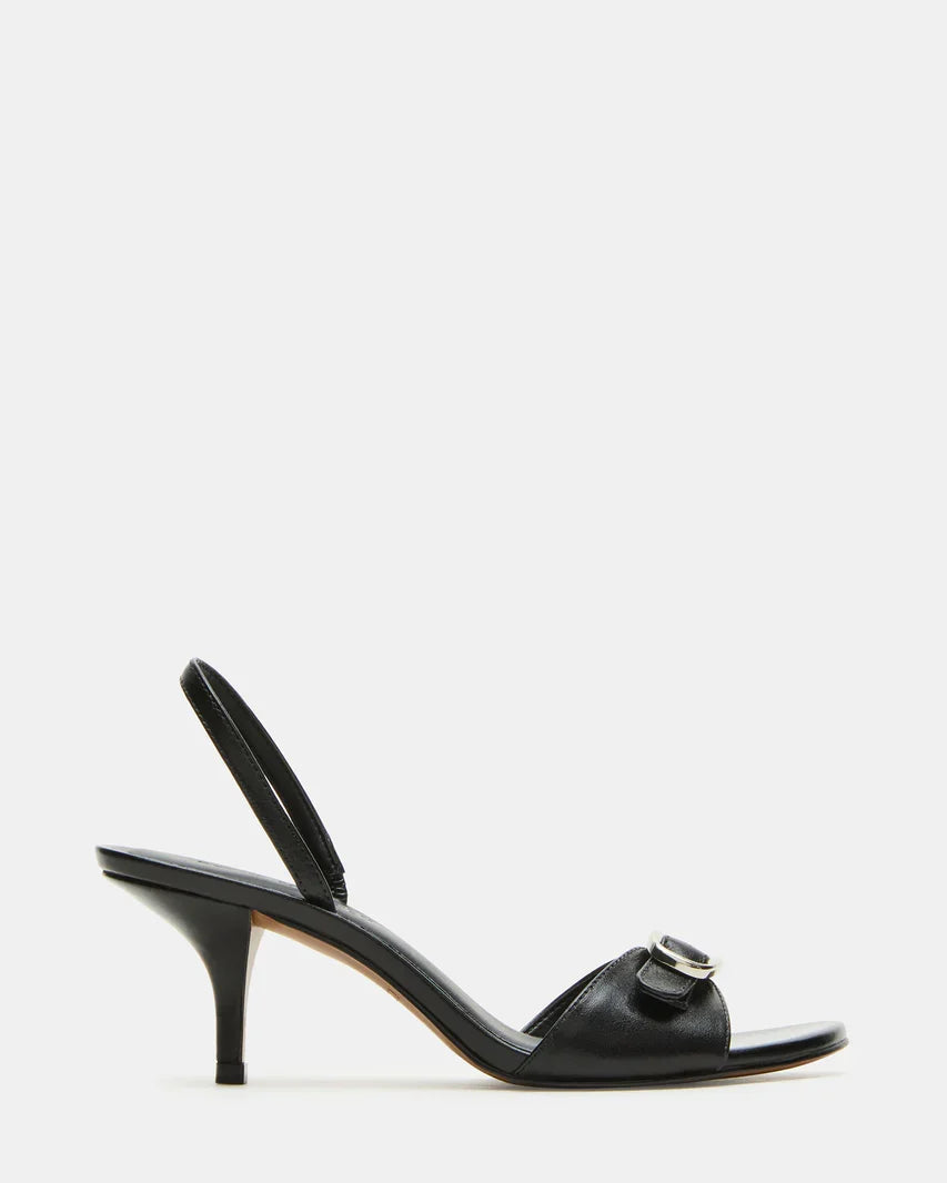 Henrietta Black Leather Buckle