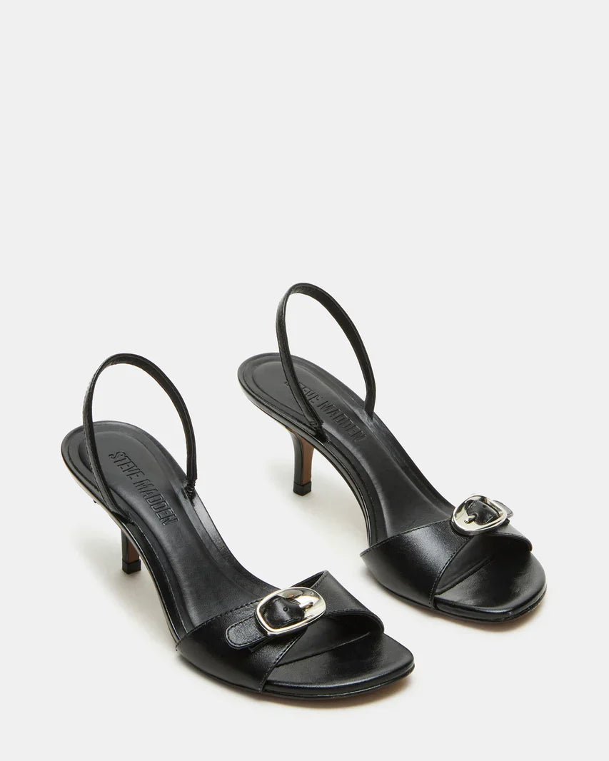 Henrietta Black Leather Buckle
